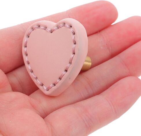 ibasenice 2pcs Heart Shaped Brass Drawer Handles Thickened Pink Leather Pulls Cute Dresser Knobs for ’ Room Wardrobe Cabinet Hardware in Kuwait