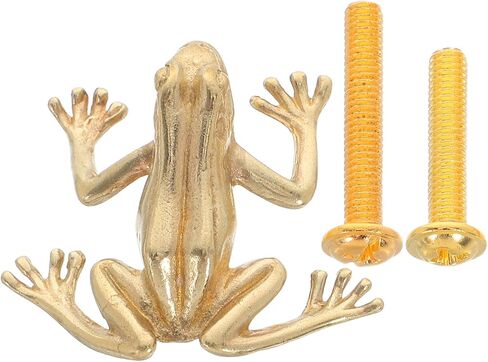 FOMIYES Brass Frog-Shaped Drawer Handle 3D Animal Cabinet Pulls Vintage Style Solid Brass Knob Hardware for Bedroom Dresser Wardrobe Doors Home Decoration in Kuwait