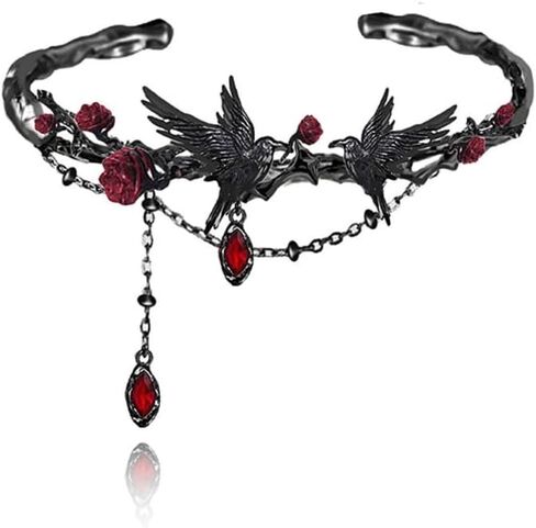 Gothic Black Crow Bracelet Personalized Thorns and Rose Bracelet Fashionable Women's Accessories M3635 in Saudi Arabia