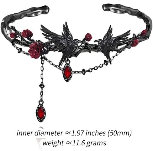 Gothic Black Crow Bracelet Personalized Thorns and Rose Bracelet Fashionable Women's Accessories M3635 in Saudi Arabia