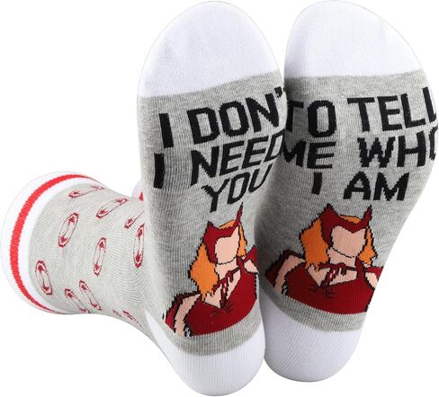 BWWKTOP Wanda Witch Socks Scarlet Witch المشجعين هدية لا أحتاجك لتخبرني من أنا Wanda Socks Wanda Superhero Merch in Kuwait