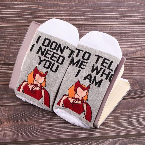 BWWKTOP Wanda Witch Socks Scarlet Witch المشجعين هدية لا أحتاجك لتخبرني من أنا Wanda Socks Wanda Superhero Merch in Kuwait