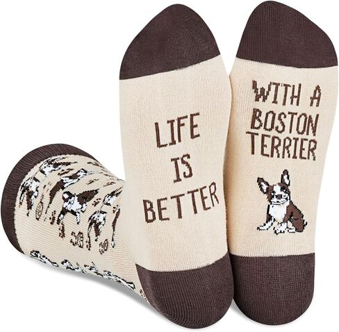 هدايا InnoBeta Boston Terrier للرجال والنساء، هدايا مضحكة لعشاق Boston Terrier، أفكار هدايا في عيد الميلاد، عيد الميلاد، التقدير، جوارب طاقم مقاس واحد in Kuwait