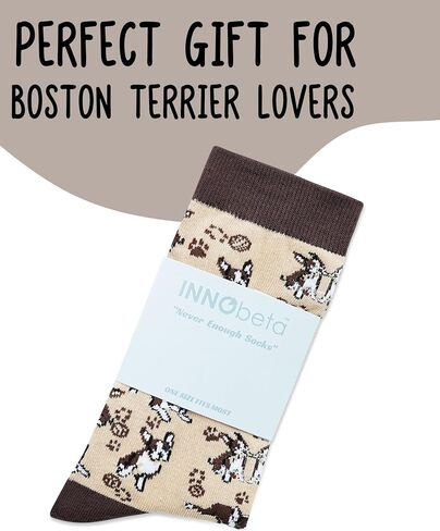 هدايا InnoBeta Boston Terrier للرجال والنساء، هدايا مضحكة لعشاق Boston Terrier، أفكار هدايا في عيد الميلاد، عيد الميلاد، التقدير، جوارب طاقم مقاس واحد in Kuwait