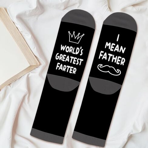 World's Greatest Farter Socks - Funny Gift Ideas for Dad Father Grandpa Men, Fathers Day Birthday Gifts, Novelty Socks for Him -05 in Saudi Arabia