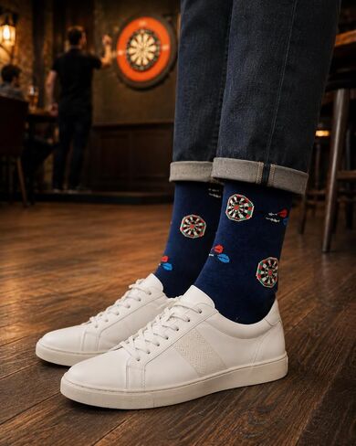 جوارب AUSCUFFLINKS DARTS للرجال | حانة السهام | رمي السهام | لعبة السهام (DARTS SOCKS) in Saudi Arabia