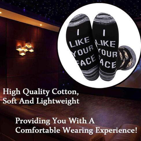 JXGZSO Movie Socks Horror Lover Gift I Like Your Face Monster Socks Horror Movie Series Gift in Kuwait