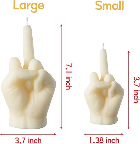 6sisc Middle Finger Scented Candle White Large Size Danish Pastel Room Decor Pine Aromatherapy Candle Long Lasting Natural Soy Wax Hand Gesture Fragrance Candlestick for Home Room Supplies 7.1" X 3.7" in Saudi Arabia