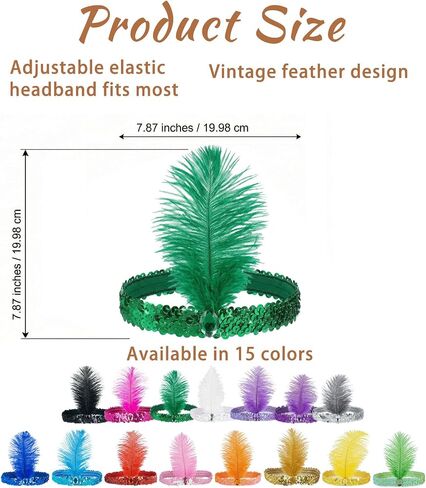 45 Pcs 1920s Flapper Headband Bulk Roaring 20s Hair Costume Flapper Headpiece for Women Costume Parties (Colorful) in Saudi Arabia