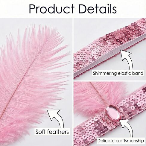 45 Pcs 1920s Flapper Headband Bulk Roaring 20s Hair Costume Flapper Headpiece for Women Costume Parties (Colorful) in Saudi Arabia