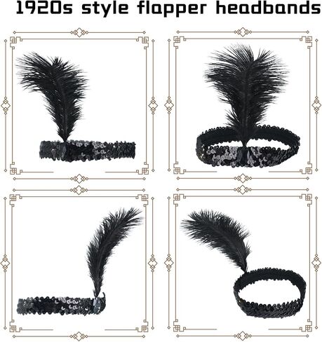 45 Pcs 1920s Flapper Headband Bulk Roaring 20s Hair Costume Flapper Headpiece for Women Costume Parties (Colorful) in Saudi Arabia