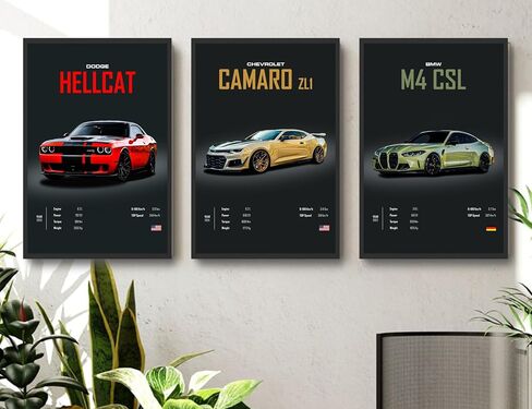 dazongweihan 9pcs Super Car Posters for Boys Room, Racing Car Wall Art for Men Guys, Sports Car Wall Decor, Race Cars Pictures Wall Decor for Bedroom Dorm Man Cave (Unframe,8x12inch)- A4 in Saudi Arabia