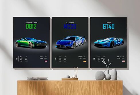 dazongweihan 9pcs Super Car Posters for Boys Room, Racing Car Wall Art for Men Guys, Sports Car Wall Decor, Race Cars Pictures Wall Decor for Bedroom Dorm Man Cave (Unframe,8x12inch)- A4 in Saudi Arabia