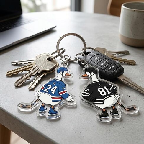 2Pcs Heated Rivalry Merch Animal Hockey Acrylic Keychain for Fans Women Men Easter Birthday Gift in Saudi Arabia