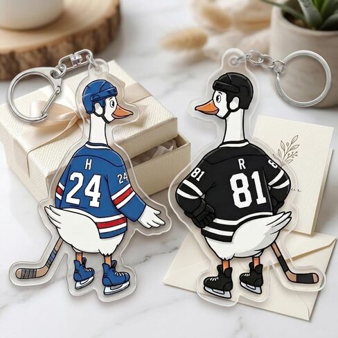 2Pcs Heated Rivalry Merch Animal Hockey Acrylic Keychain for Fans Women Men Easter Birthday Gift in Saudi Arabia