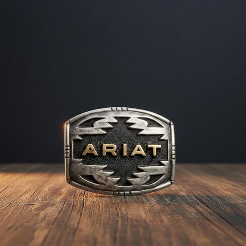 ARIAT Men's Southwestern Aztec Rectangle Belt Buckle, Antique Silver and Gold Finish, 3 x 2.25 Inch in Kuwait