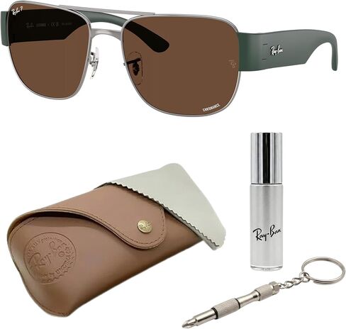 Ray-Ban RB3756CH CHROMANCE POLARIZED Square Shape Sunglasses with Official Eyewear Kit in Kuwait