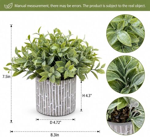 Set of 3 Artificial Potted Plants, Faux Eucalyptus Lavender and Tea Tree Greenery in Cement Pots, Small Fake Plants for Shelf Bathroom Office Desk Decor in Saudi Arabia