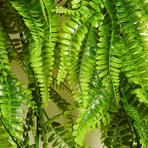 CLONG Artificial Hanging Plants Ferns Fake Plants Faux Plant UV Resistant Plastic Plants for Outdoor (6, Green) in Saudi Arabia