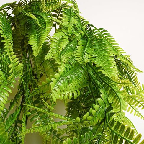 CLONG Artificial Hanging Plants Ferns Fake Plants Faux Plant UV Resistant Plastic Plants for Outdoor (6, Green) in Saudi Arabia