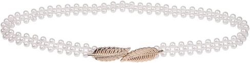 HomeSoGood 2Pcs Elegant Women Imitation Pearls Belt, Wedding Bridal Waist Belt Elastic Buckle Pearl Chain Belt for Female Girls Dress Strap in Kuwait