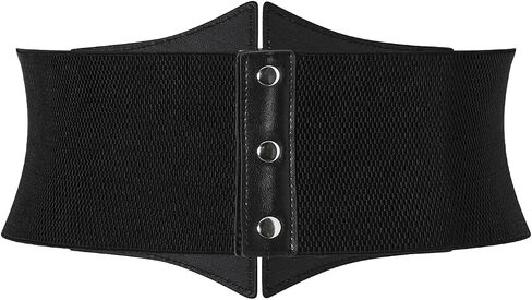 Women Corset Belt Wide Stretchy Waspie Elastic Waist Belt with Silver Rivet for Daily Cosplay Costume in Saudi Arabia