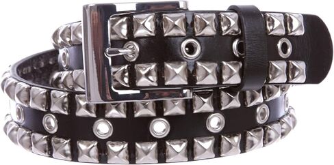 Snap On Punk Rock Silver Star Studded Grommets Full Grain Leather Jean Belt in Kuwait