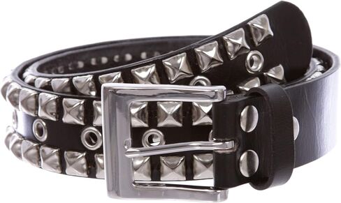 Snap On Punk Rock Silver Star Studded Grommets Full Grain Leather Jean Belt in Kuwait