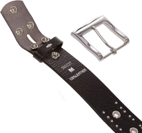Snap On Punk Rock Silver Star Studded Grommets Full Grain Leather Jean Belt in Kuwait