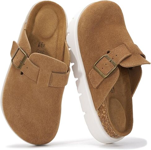 Project Cloud 100% Genuine Leather Platform Clogs for Women (BentonChunky) | Memory Foam Insole Arch Support; Non-Slip Platform Womens Clogs; Lightweight and Water-Resistant Durable Mules for Women in Saudi Arabia