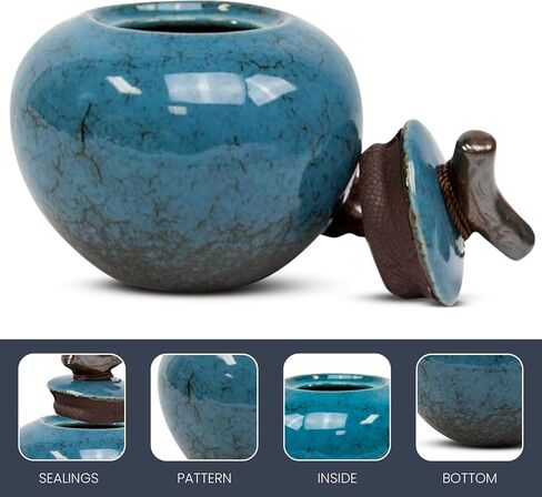 OneWorld Memorials Branch Ceramic Small Cremation Urn - Extra Small Keepsake Urn - Holds Up to 20 Cubic Inches of Ashes - Turquoise Blue Small Cremation Urns for Ashes in Saudi Arabia
