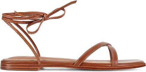 Strappy Flats Sandals for Women Summer Gladiator Lace Up Flat Sandals Open Square Toe Casual Beach Slides Sandals in Saudi Arabia