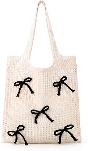 Bow Beach Bag Coquette Bow bag for Women Cute Preppy Loster Levil For Girls Summer Beach Shoppic in Kuwait