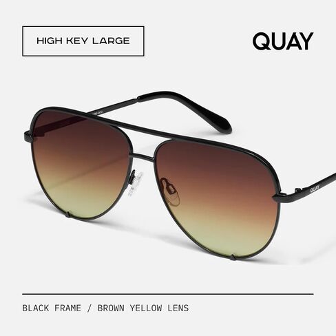 QUAY High Key Large Aviator Sunglasses for Men for Women + BUNDLE with ACCESSORY EYEWEAR KIT in Kuwait