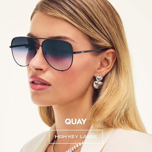 QUAY High Key Large Aviator Sunglasses for Men for Women + BUNDLE with ACCESSORY EYEWEAR KIT in Kuwait