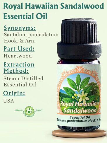 Royal Hawaiian Sandalwood Essential Oil (Santalum paniculatum Hook. & Arn.) 0.33 FL OZ / 10ml | 100% Pure Therapeutic Grade (Undiluted Natural) in Saudi Arabia