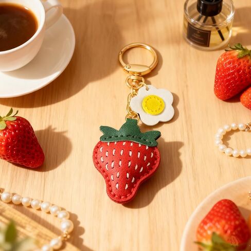 Strawberry Bag Charms Keychain for Handbag Daisy Purse Charm Bag Accessories Gift for Women in Saudi Arabia