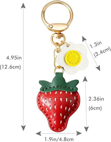 Strawberry Bag Charms Keychain for Handbag Daisy Purse Charm Bag Accessories Gift for Women in Saudi Arabia