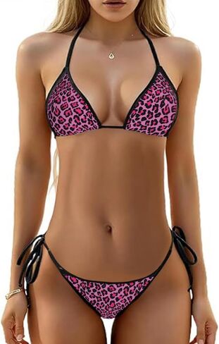 Bikini Set for Women Two Piece Sexy Swimsuit Tie Back Halter String Triangle Cheeky Bathing Suit in Saudi Arabia