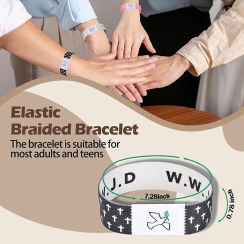 Christian Bracelet Prayer Bible Verse Wristbands with NFC Internet Bible & Music for Daily Praying Religious Gifts for Christian Women, Men Elastic Braided Inspirational Scripture Bracelet in Kuwait