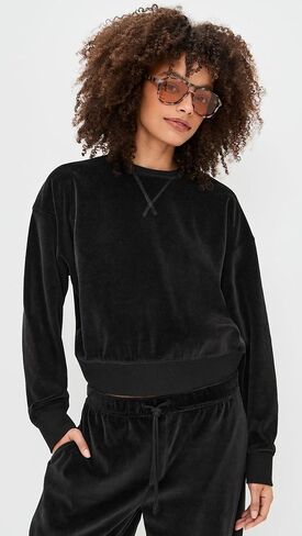 Anthony Thomas Melillo ATM Women's Velour Crew Neck Sweatshirt in Saudi Arabia