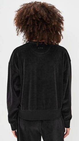 Anthony Thomas Melillo ATM Women's Velour Crew Neck Sweatshirt in Saudi Arabia