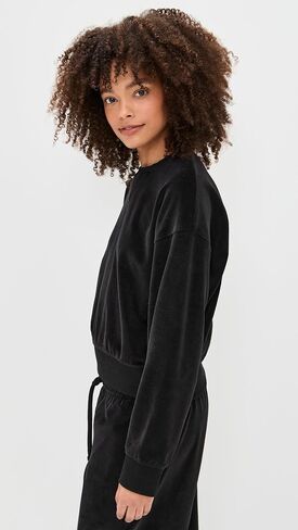 Anthony Thomas Melillo ATM Women's Velour Crew Neck Sweatshirt in Saudi Arabia