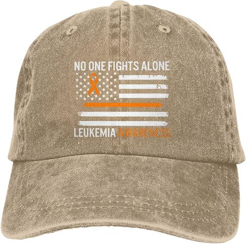 Leukemia Awareness Hat Distressed Cotton Washed Baseball Cap Black Funny Denim Hats Unisex Adjustable in Kuwait