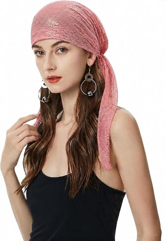ZLYC Chemo Headwear Pre Tied Head Scarf Headwraps Lightweight Beanie Hat for Women in Saudi Arabia