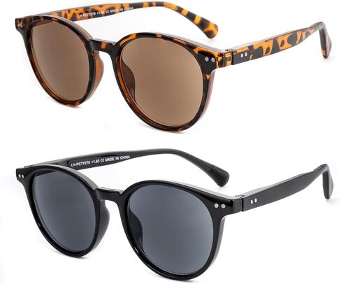 OKH Round Sun Readers for Men Women, Vintage Style Reading Sunglasses with UV400 Protection Magnifying Lenses for Outdoor in Saudi Arabia