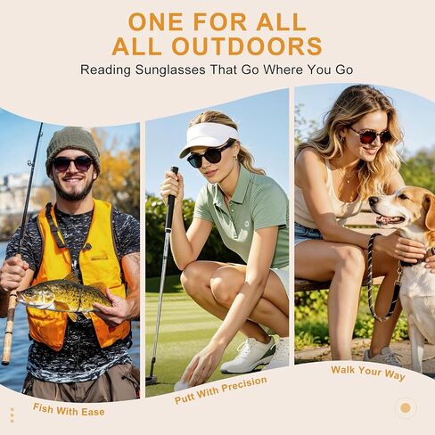 OKH Round Sun Readers for Men Women, Vintage Style Reading Sunglasses with UV400 Protection Magnifying Lenses for Outdoor in Saudi Arabia