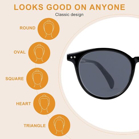 OKH Round Sun Readers for Men Women, Vintage Style Reading Sunglasses with UV400 Protection Magnifying Lenses for Outdoor in Saudi Arabia