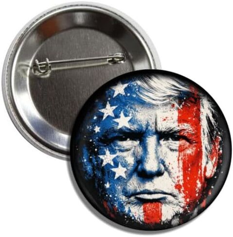 Trump Nation Political Campaign Pin Button Badge, USA Flag Design, 2.25 Inch, Limited Edition Collectible, MAGA Support For Best President Ever in Kuwait