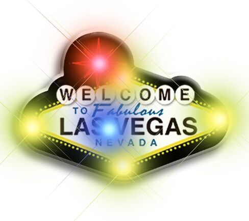 Light Up Welcome to Las Vegas دبابيس طية صدر السترة المضيئة الوامضة LED (مجموعة من 25) in Kuwait